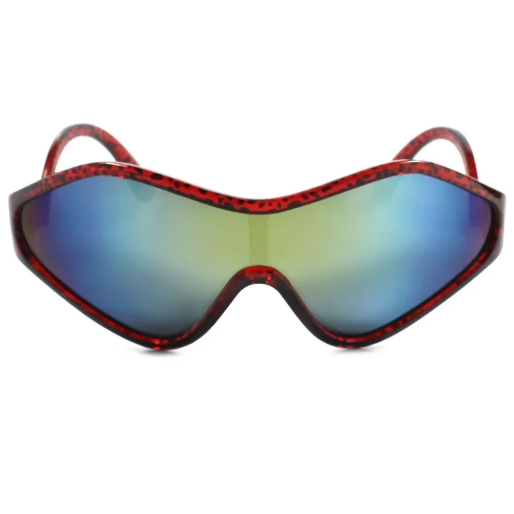 Costume Party Rave Funky Alien Cosplay Retro Futuristic Red & Green Sun Glasses